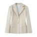 Cross-Border Foreign Trade European And American Women's Clothing 2025 Double-Breasted Slim-Fit Simple_ecoleips.com