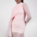 Pink High Neck Asymmetrical Long Dress Mesh Paneling French Style Women's Fairy Like Thin Summer Clothing_ecoleips.com