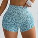 Hot Selling High Waist Tummy Leopard Print Yoga Three Quarter Pants Women's Hip Lifting Running Shorts Yoga Shorts_ecoleips.com