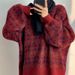 girl Autumn Winter Houndstooth New Christmas Thickened Wine Red Sweater For Women Retro Hong Kong High-end Lazy French Style_ecoleips.com