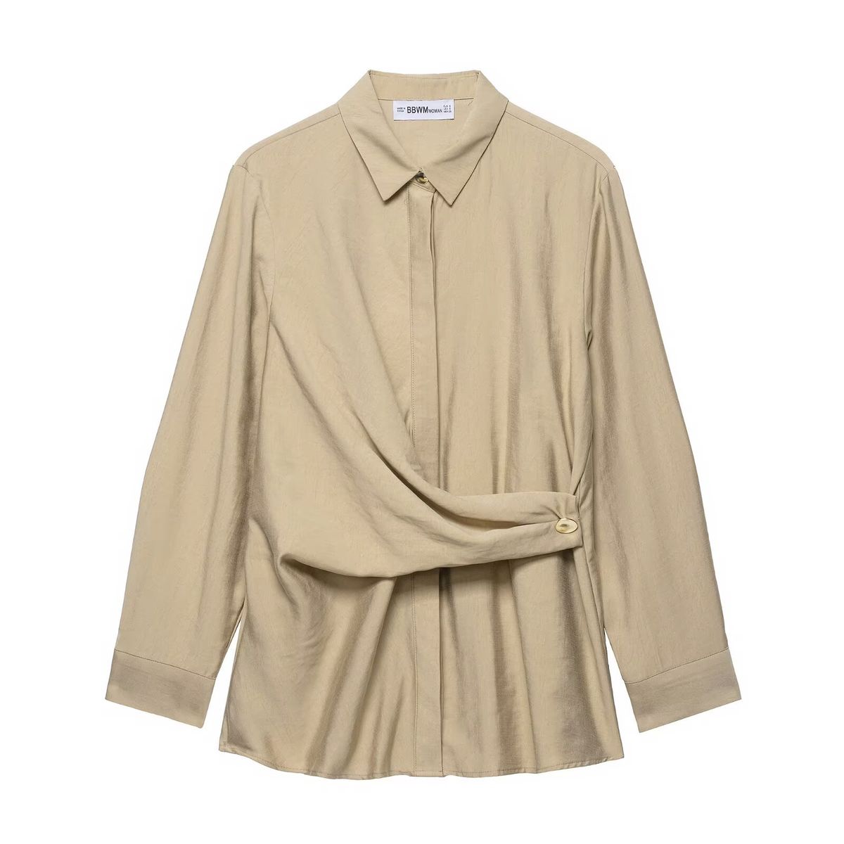 Aria Basics Aria Basics Cross-border European And American Women's Clothing Hot-selling Item Gold Button-decorated Double-breasted Shirt +_ecoleips.com