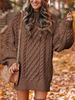 K New Women's Loose Half-turtleneck Chunky-knit Pullover Sweater In A Pure Color. No Bags Or Other Accessories_ecoleips.com