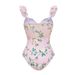 Women's Sweet Pink Floral Ruffled Bikini Set - Mini Two-Piece Swimwear For Beach Vacation_ecoleips.com