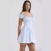 Independent Brand 2026 Summer New Solid Color European And American Style Puff Sleeve Waist-Cinching Buttoned Short_ecoleips.com