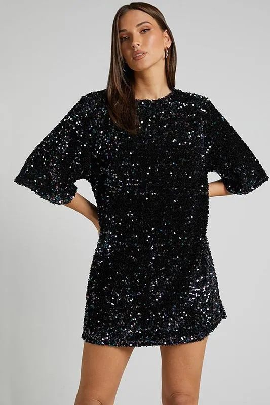Elegant One Shoulder Sequin Evening Dress Formal Party Prom Gown Women's Cocktail Wedding Guest Bridesmaid Dress_ecoleips.com