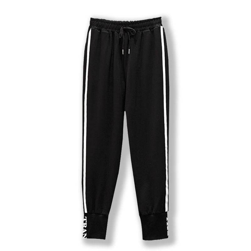 Women's Clothing Letter Printed Sweatshirt Casual Sports Trousers Two Piece Set Late Autumn Style Slightly Fat Mm_ecoleips.com