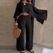 Women's Fashion Off-Shoulder Top With Elastic Waist And Pockets Solid Color Irregular Hemline For Beach Vacation_ecoleips.com