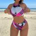 Women's Floral Print Bikini Set – Adjustable Straps, Removable Padding & Quick-Dry Polyester, Tropical Pattern (S-Xl)_ecoleips.com