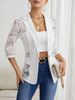 European And American Cross-border 2026 Spring New Elegant Solid Color Fashion Lace Patchwork Blazer Jacket For Women_ecoleips.com