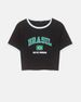 Women's Clothing Fashion Letter Flag Print Round Neck T Shirt Personality Pullover Trendy Short Sleeved T Shirt Top_ecoleips.com
