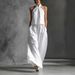 Summer Two Piece Set For Women Loose Sleeveless Top And High-Waisted Wide Leg Pants_ecoleips.com