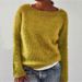 Oversized Solid Color Knit Sweater - Soft Long Sleeve Pullover Sweater Solid Color Static Version Basic Sweater Knitted Sweater Women's Long Sleeve_ecoleips.com