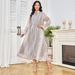 Women's New Sequined Fashion Muslin Dress Kaftan Mesh Abaya Dress_ecoleips.com