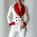 Contemporary Two-Tone Women's Suit Set - Blazer & Trousers For Office & Evening (S-Xxl) Global Fit Standards_ecoleips.com