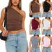 Women's Clothing Summer New Ladies Fashion One Shoulder Small Vest Sexy Hot Girl Top_ecoleips.com