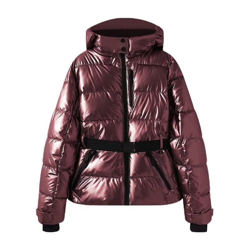Women's Clothing Autumn And Winter New Women's Ski Series Waist Hooded Cotton Jacket_ecoleips.com