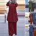 2025 Spring Autumn Two-Piece Set Women's Long Sleeve Shirt Wide Muslim Fashion Style Plus Size Loose Pants_ecoleips.com