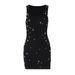 Women's Clothing Summer New Style Fashionable Personality Slimming Beaded Sleeveless Hip Dress_ecoleips.com