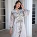 Women’s Clothing Muslim Stand Up Collar Ladies Robe Printed Diamond New Dress Abayas_ecoleips.com