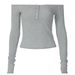 European American Style Women's Sexy Strapless Off-Shoulder Long Sleeve Slim Fit T-Shirt Top_ecoleips.com
