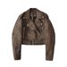"Trendy Suede Faux Leather Motorcycle Jacket For Women – Stylish Streetwear Short Coat, Edgy & Comfortable, Perfect For Fall & Winter"_ecoleips.com