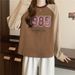real-shot American-style Raglan Sleeve Spring And Autumn Sweatshirt For Women, Thin Loose-fit Color-blocked_ecoleips.com