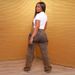 Women's Clothing Tie Dyed Denim High Waist Straight Stitching Multi Pocket Trendy Streetwear Style Trousers_ecoleips.com