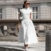 Talenza White Polka Dot Long Dress Summer Sexy High-Waisted Vintage Print Sleeveless Dress Casual Party Vacation New Women Dress_ecoleips.com