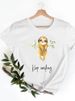 Eurean And American Cross-border Foreign Trade Women's Clothing Cartoon Animal Print Round-neck Short-sleeve T-shirt_ecoleips.com