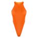2025 Summer New Foreign Trade European And American Women's Slim Fit Tank Top Sexy Halter Neck Sleeveless High-Slit_ecoleips.com