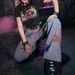 European American Punk Letter Clown Short T-Shirt for Girls Summer Hot Print Top Women's Fashion Casual Tee_ecoleips.com