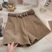 Women's Clothing Casual Shorts Spring Ins Retro Simple Outer Wear High Waist A Wide Leg Pants_ecoleips.com