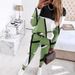 Women's Autumn Winter Fashion Color Block Print Long Sleeve Casual Suit New_ecoleips.com