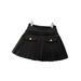 White High-Waisted Slimming Pleated Mini Skirt Wool Petite Women New Spring Winter Style_ecoleips.com