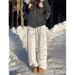 Women's Straight Leg Sweatpants Simple Style Spring Autumn Comfortable Casual Fashionable Digital Print Slimming Effect Sportswear_ecoleips.com