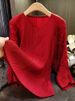 Women's Clothing Women's Stylish Long Sleeve T-Shirt Mesh Panel Design Beaded Dragon Scale Pleats Casual Wear Autumn Style_ecoleips.com