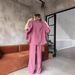 Women's Clothing Fashion Casual Suit Bat Sleeve Loose Shirt Trousers Two Piece Suit_ecoleips.com