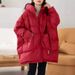 Plus Size Duck Down Puffer Jacket – Oversized Hooded Coat (50% Fill Power, 201-300g Warmth, Batwing Sleeves, 8 Trendy Colors)_ecoleips.com