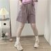 Plus Size Sports For Women Summer Korean Style Trendy Student Loose Slimming Versatile Thin Wide-Leg Casual Five-Point_ecoleips.com