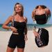 Women's Color Block Tankini Set Sporty Two Piece Swimsuit With Pockets Regular Fit For Spring/Autumn Summer_ecoleips.com