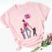 European And American Cross-border Foreign Trade Clothing Family Set Round-neck Printed Women's Short-sleeve T-shirt Top_ecoleips.com
