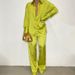 Women's Clothing Fashion Multi Color Satin Loose Casual Suits_ecoleips.com