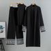 Women's Clothing Lazy Temperament Knitted Suit Women's Spring New Vest Sweater Cardigan Wide Leg Pants Three Piece Suit_ecoleips.com