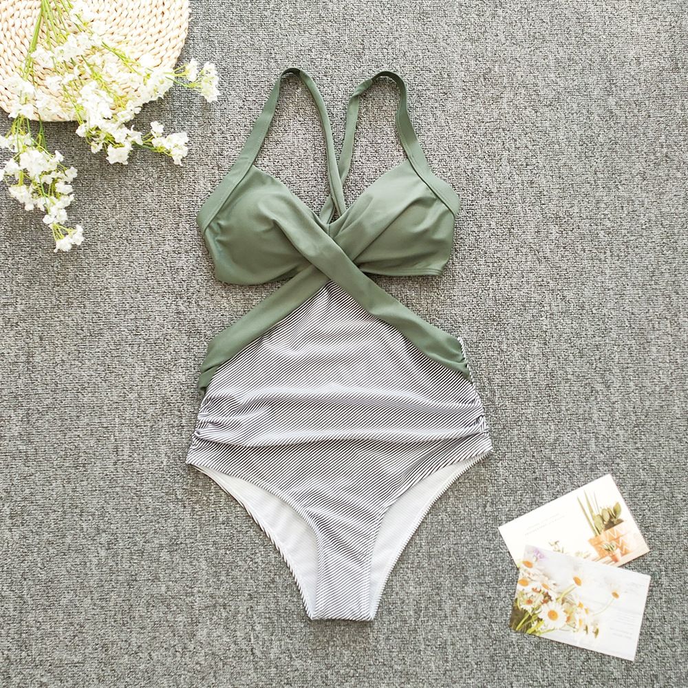 Women's Clothing One Piece Swimsuit Leopard Print Stitching One Piece Swimsuit_ecoleips.com