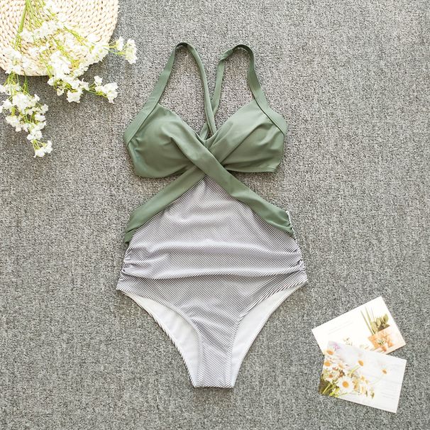 Women's Clothing One Piece Swimsuit Leopard Print Stitching One Piece Swimsuit_ecoleips.com