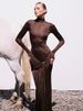Mozision Turtleneck Long Sleeve Maxi Dress For Women Fashion Irregular Bodycon Long Dress Femme Temperament Evening Dress_ecoleips.com