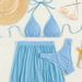 Women's Clothing Swimsuit Split Three Piece Set Mesh Skirt Swimsuit Printed Backless Sexy Bikini_ecoleips.com