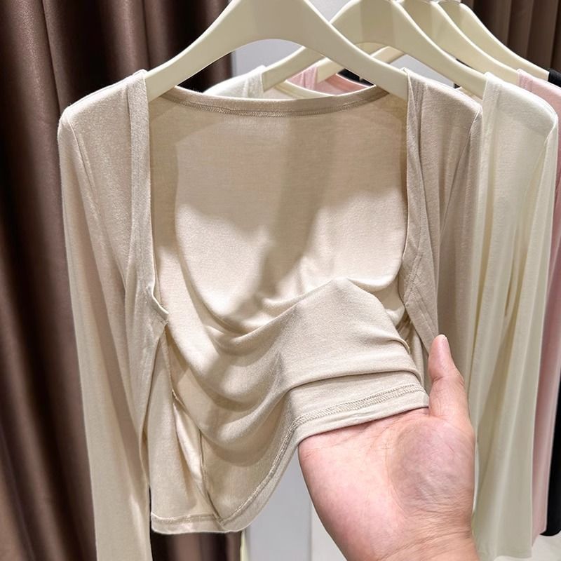 Women's Modal Cotton Short Sleeve Sun Protection Top - Soft & Stretchy Summer Cover-Up With V-Neck_ecoleips.com