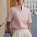 Women's Clothing Women's Style Stand Collar Shirt Unique Design Summer Top Commuter Friendly Style For Formal & Casual For Women_ecoleips.com