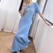 Women's Clothing Early Spring French Elegant Flared Skirt Round Neck Slim Long Knitted Dress_ecoleips.com